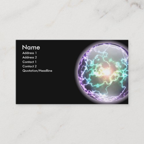 Glowing Lightning Ball Card Business Card Template