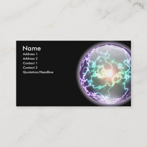 Customizable Glowing Lightning Ball Card Business Card Template