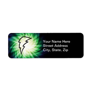Glowing Lightning Bolt Label