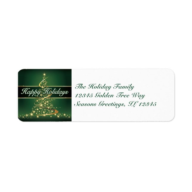 Glowing Lights Happy Holidays Address Label (Front)