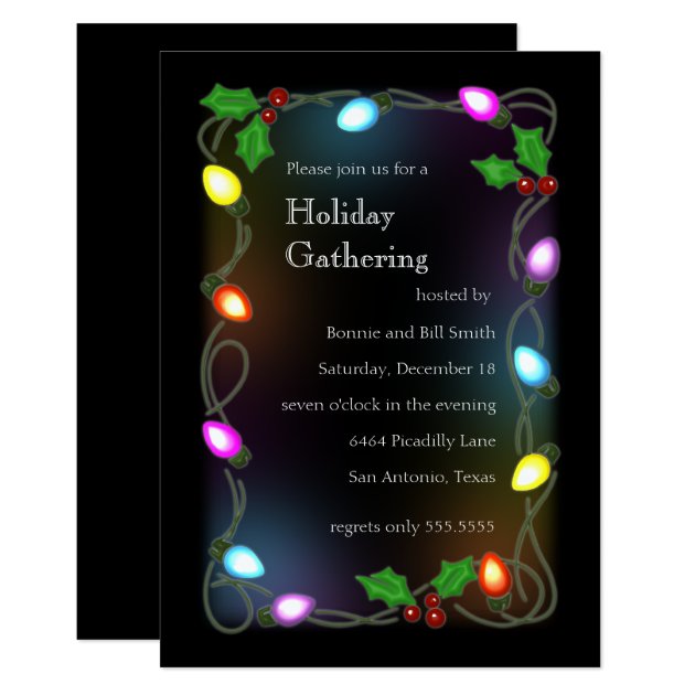 Glowing Lights Holiday Party Invitation