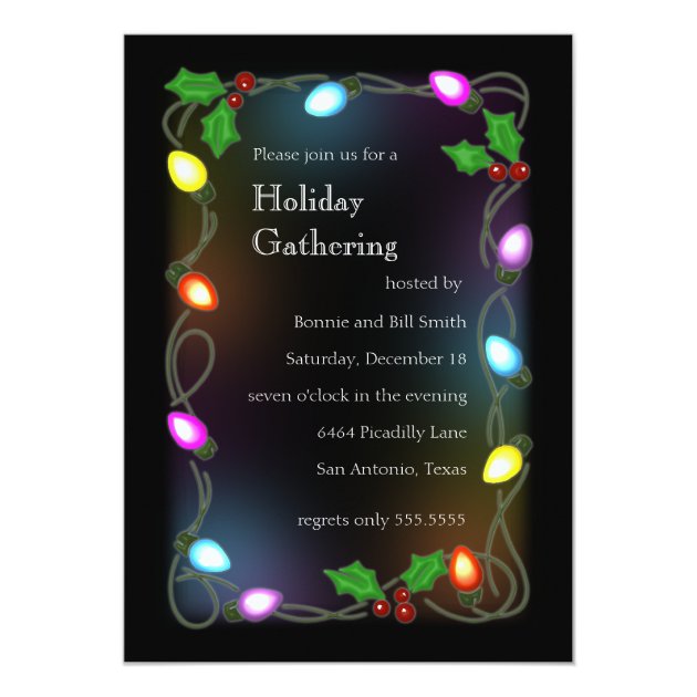 Glowing Lights Holiday Party Invitation