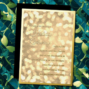 Glowing Lights Holiday Party Invitation Foil Invitation