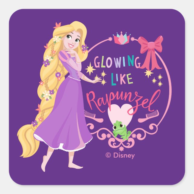 Glowing Like Rapunzel Square Sticker (Front)