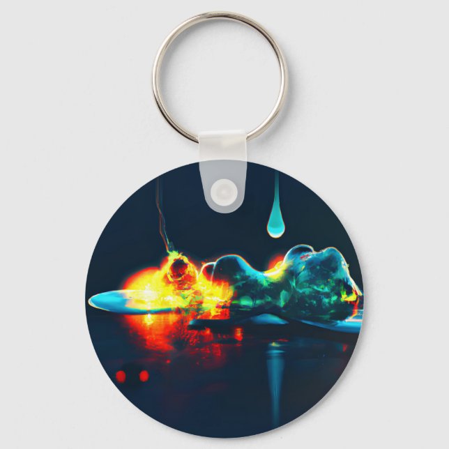 Glowing Liquid Drip Keychain (Front)