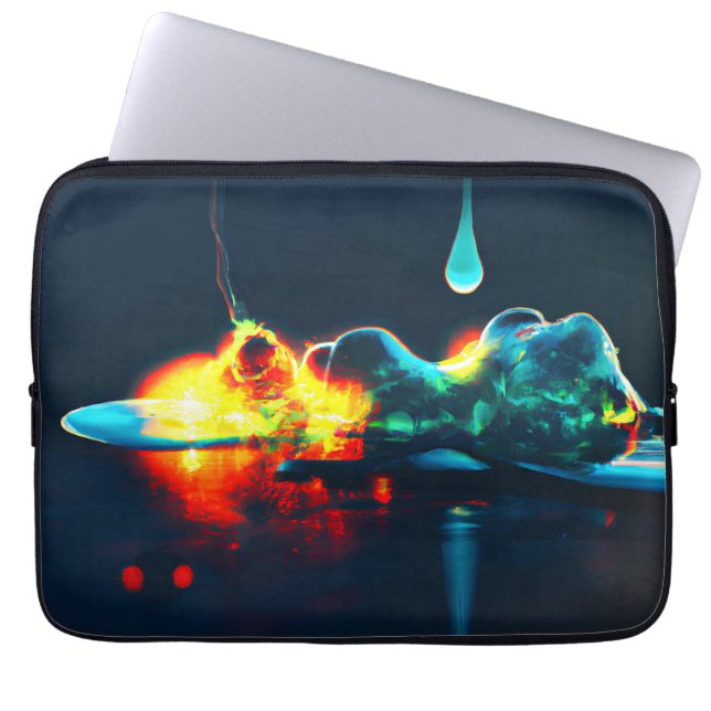 Glowing Liquid Drip Laptop Sleeve (Front)