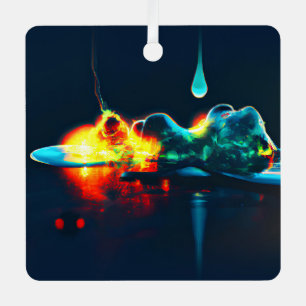 Glowing Liquid Drip Metal Ornament