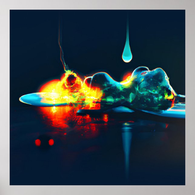 Glowing Liquid Drip Poster (Front)
