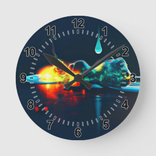Glowing Liquid Drip Round Clock