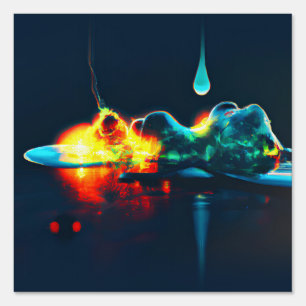 Glowing Liquid Drip Sign