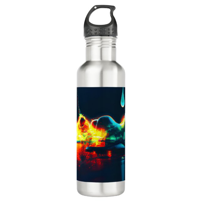 Glowing Liquid Drip Stainless Steel Water Bottle (Front)