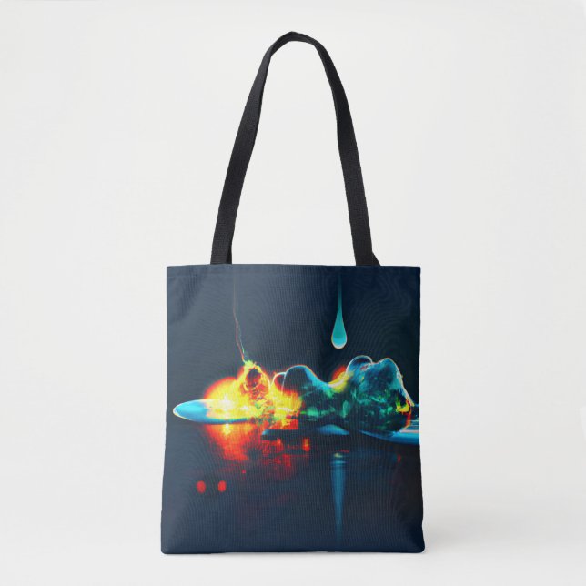 Glowing Liquid Drip Tote Bag (Front)