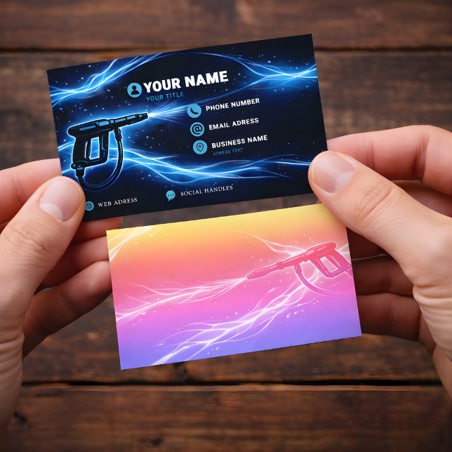 Glowing Liquid Residential Pressure Washing Business Card (Creator Uploaded)
