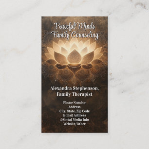 Glowing Lotus Counseling Therapy Psychotherapy Business Card