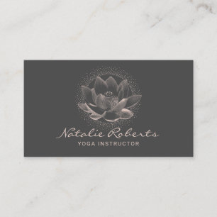 Glowing Lotus Flower illustration Yoga Instructor Business Card
