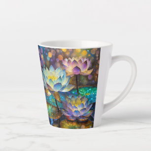 Glowing Lotus Flowers Trio Latte Mug
