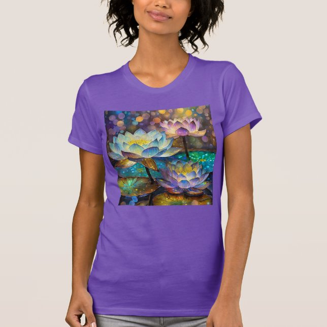 Glowing Lotus Flowers Trio T-Shirt (Front)