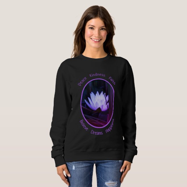 Glowing Lotus Water Lily Flower Inspirational  Sweatshirt (Front Full)