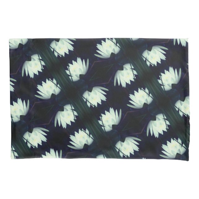 Glowing Lotus Water Lily Flower Pattern Pillow Case (Front)