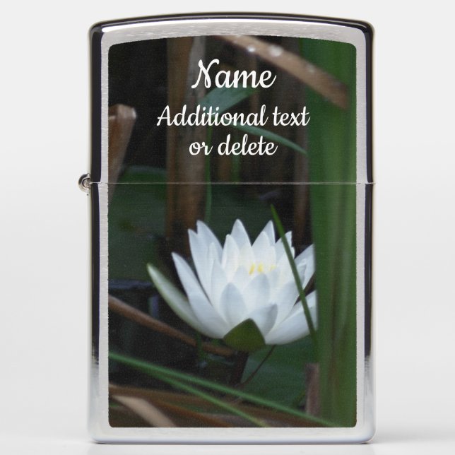 Glowing Lotus Water Lily Flower Personalized Zippo Lighter (Front)
