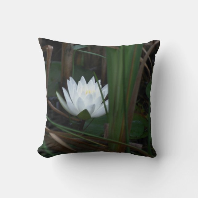 Glowing Lotus Water Lily Flower  Throw Pillow (Front)