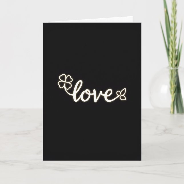 Glowing Love Clover Card (Front)
