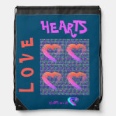 Multi Colored Hearts Drawstring Backpack | Zazzle display picture 3