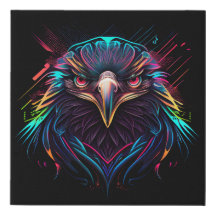 Glowing Luminous Neon Eagle Artistic