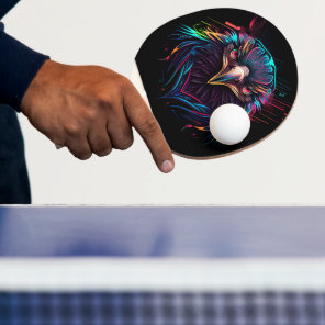 Glowing Luminous Neon Eagle Artistic Ping Pong Paddle