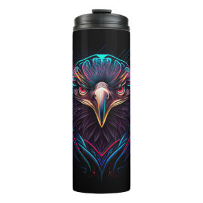 Glowing Luminous Neon Eagle Artistic Thermal Tumbler