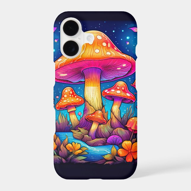 Glowing Majestic Forest Mushrooms Case-Mate iPhone Case (Back)