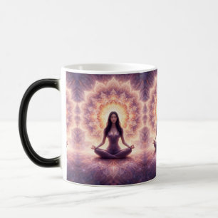 Glowing Mandala Meditation Woman       Color Morph Mug