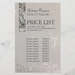 Glowing Metal Shimmering Price List Flyer