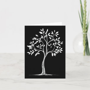Glowing Minimalist Single-line Tree Drawing Sticke Card