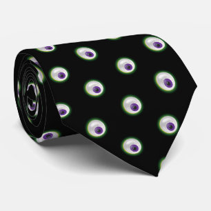 Glowing Monster Small Floating Eye Halloween  Neck Tie