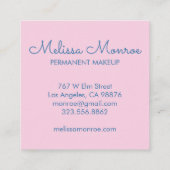Glowing Moon Cute and Charming Blue Moonbeam  Square Business Card (Back)