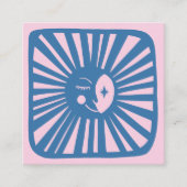 Glowing Moon Cute and Charming Blue Moonbeam  Square Business Card (Front)