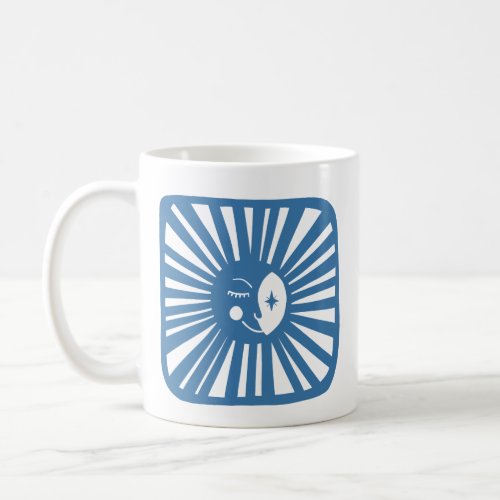 Glowing Moon Cute and Charming Blue Star Coffee Mug