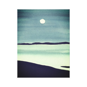 Moon Over Ocean Art Wall Decor Zazzle