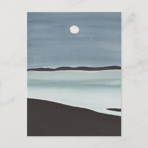 Glowing Moon Over Ocean Postcard