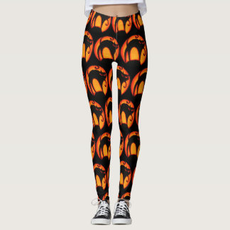 Glowing Moon & Spooky Cat Halloween Leggings