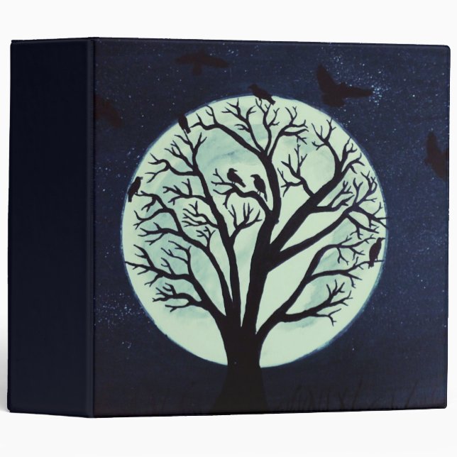 Glowing Moonlight with Old Tree and Crows Binder (Front/Spine)