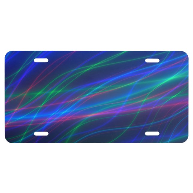 Glowing Multicolored Rays License Plate (Front)