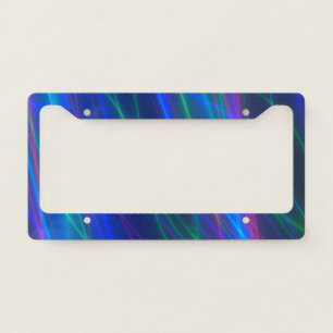 Glowing Multicolored Rays License Plate Frame