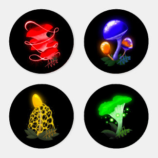 Glowing Mushroom Coaster Set 1