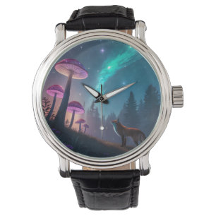 Glowing Mushroom Forest Fox Fantasy Art Watch