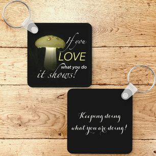 Glowing Mushroom Solar Light Inspirational Quote Keychain