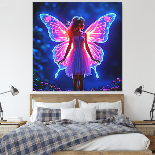 Glowing Mystical Butterfly Fairy Art Canvas Print