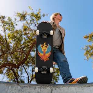 Glowing mythological Fantasy Phoenix Bird Skateboard
