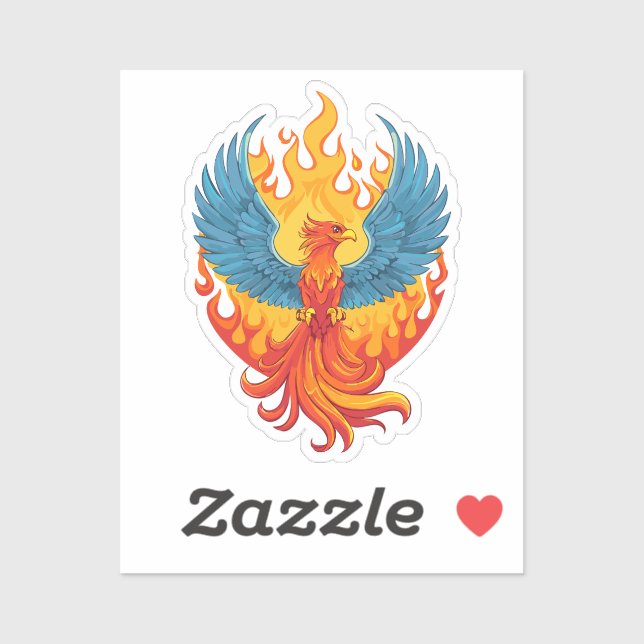Glowing mythological Fantasy Phoenix Bird Sticker (Sheet)